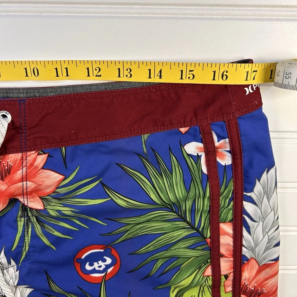 Hurley x 47 Chicago Cubs Phantom Boardshorts Mens 32 (Fits 34) Swim Trunk Floral